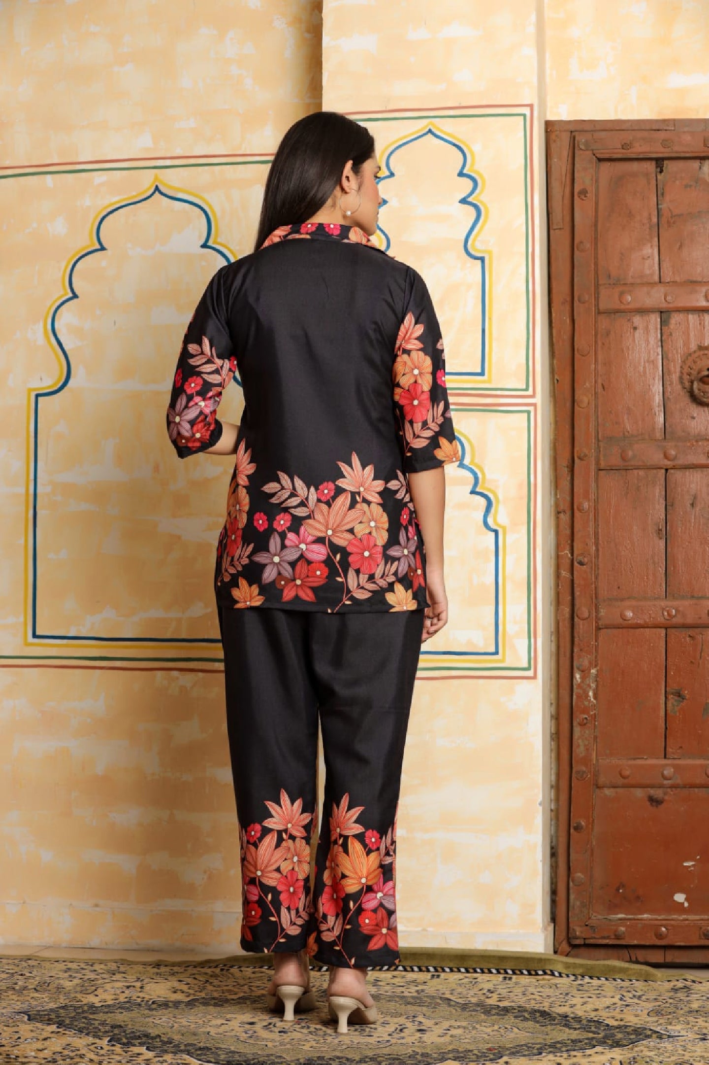 Black Floral Printed Co-ord Set