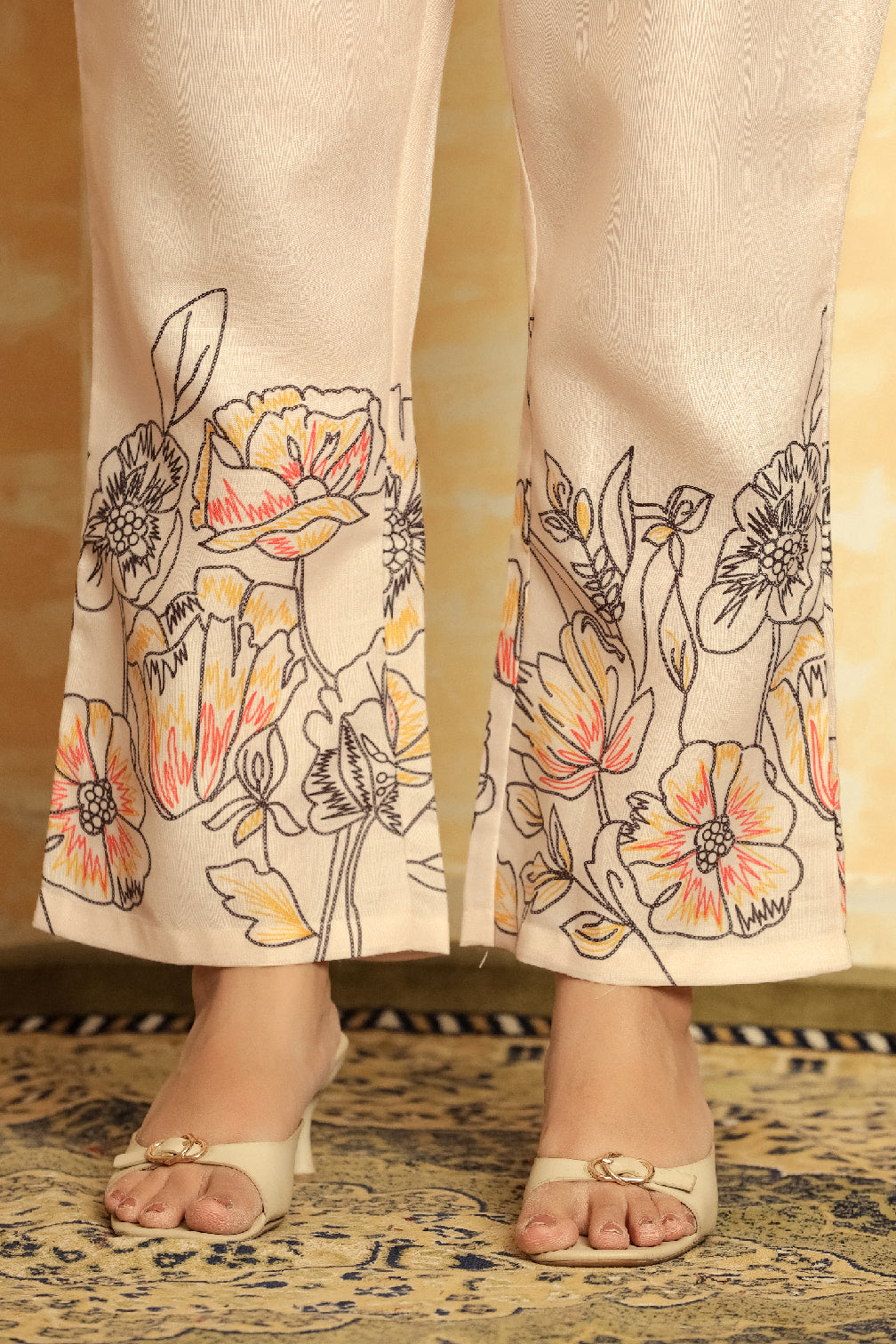 Off White Floral Printed Co-ord Set