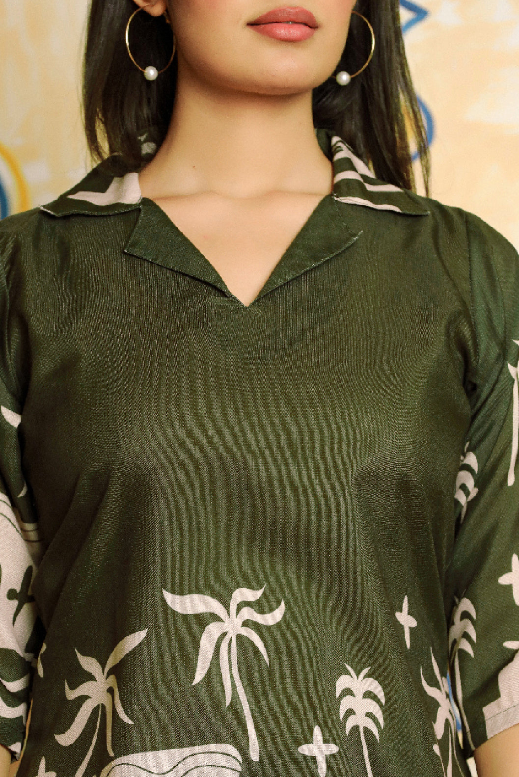 Olive Green Printed Co-ord Set