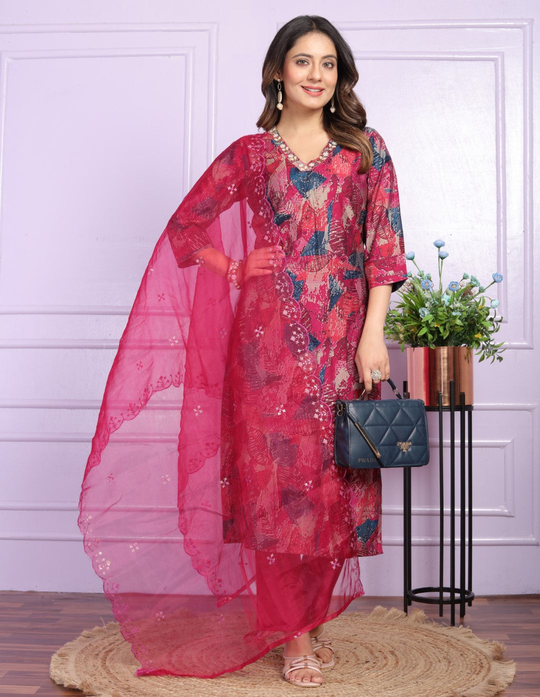 Casual Wear Straight Dupatta Set