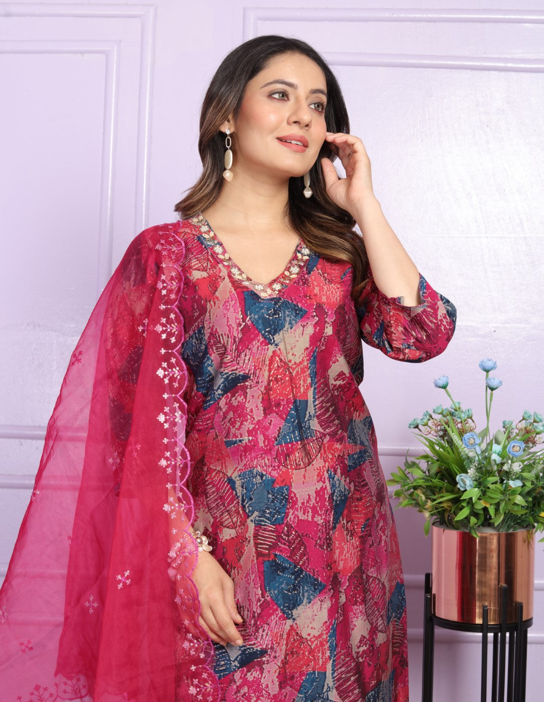 Casual Wear Straight Dupatta Set