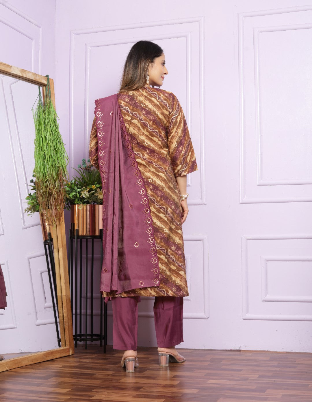 Shop Ethic V-Neck Kurta with Pant Set Online | Vaanya Kurtis