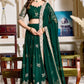 Shop Green Georgette Lehenga Choli Set With Tassels Online