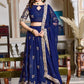 Blue Georgette Lehenga Choli Set Online | Embroidery Work