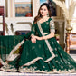 Shop Green Georgette Lehenga Choli Set With Tassels Online