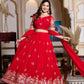 Buy Royal Red Georgette Lehenga Choli Set Online in India