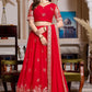 Buy Royal Red Georgette Lehenga Choli Set Online in India