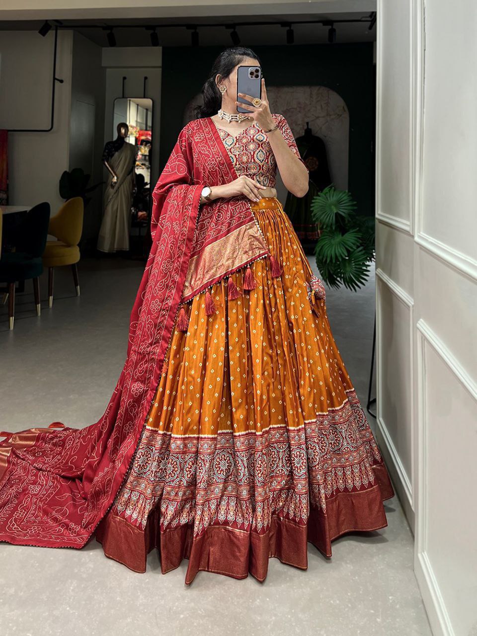 Bandhani Patola Lehenga Set - Vaanya Kurtis