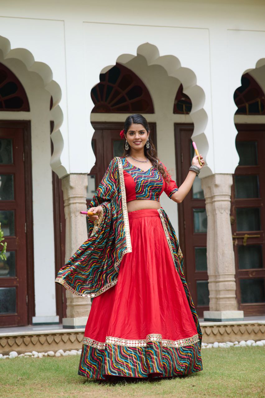 Buy Elegant Rayon Red Lehenga Choli – Women's Lehenga Online