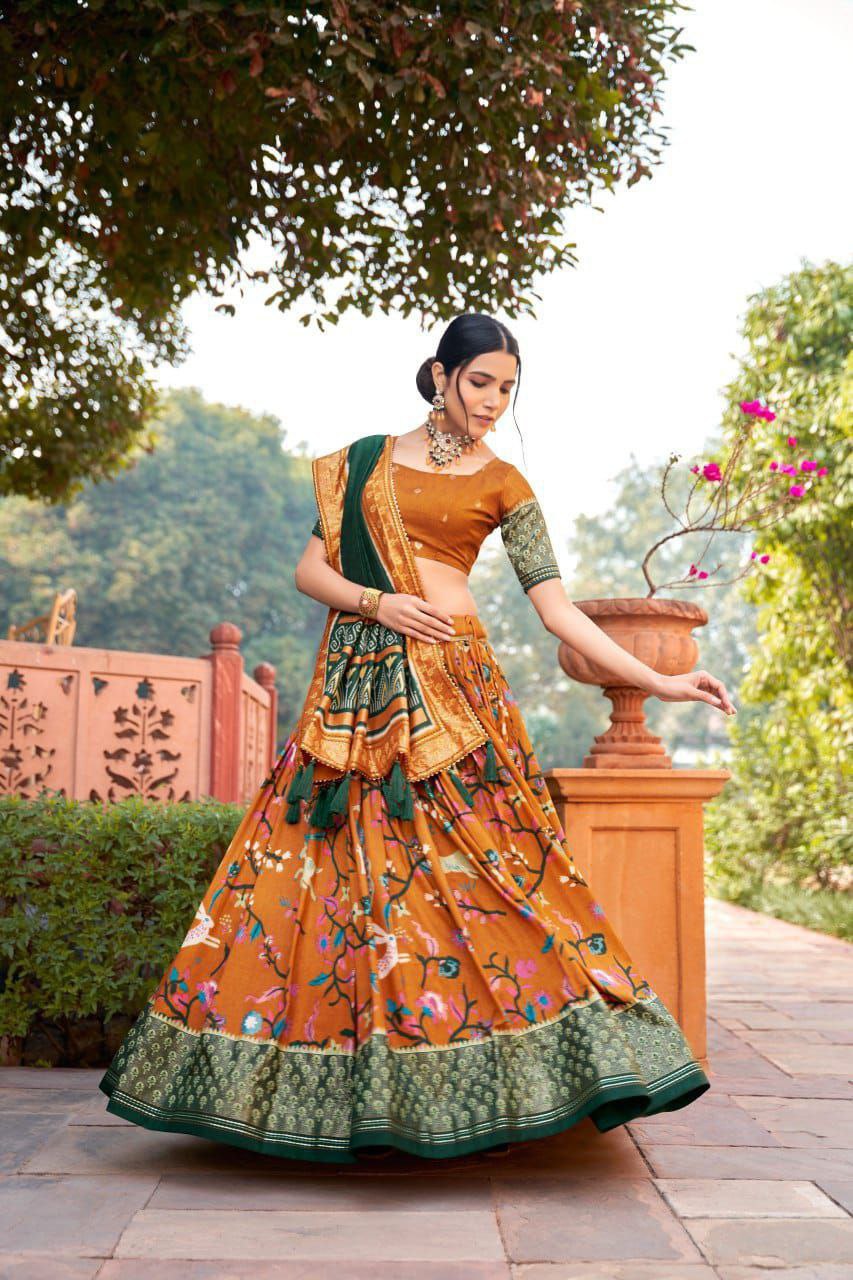 Buy Premium Silk Meenakari Lehenga Online | Vaanya Kurtis