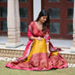 Buy Kashmiri Print Lehenga Set in Yellow Tussar Silk Online