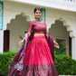 Buy Kashmiri Print Lehenga Set in Pink-Purple Silk Online