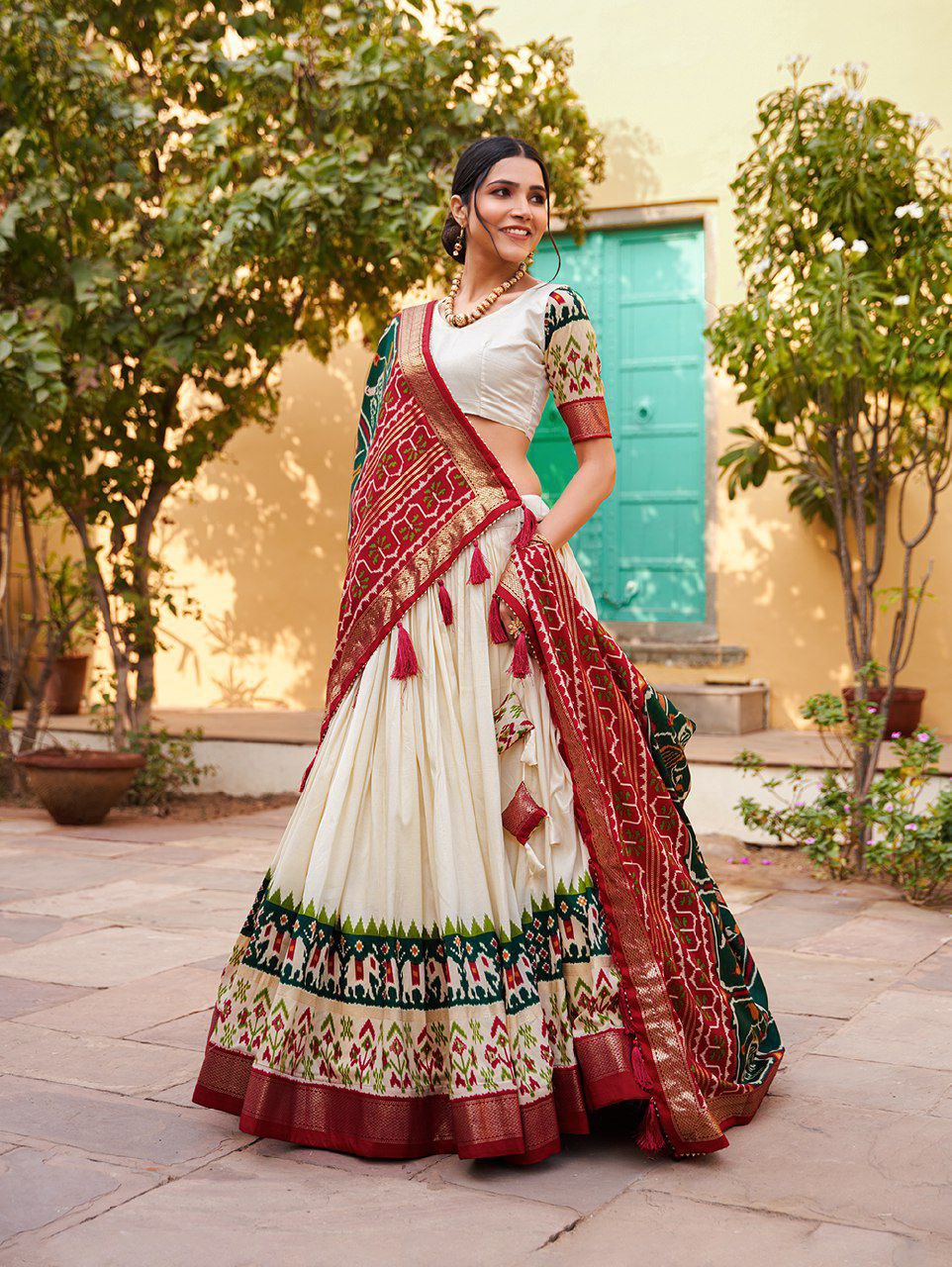 Buy Festive Ikat Patola Lehenga Set Online | Vaanya Kurtis