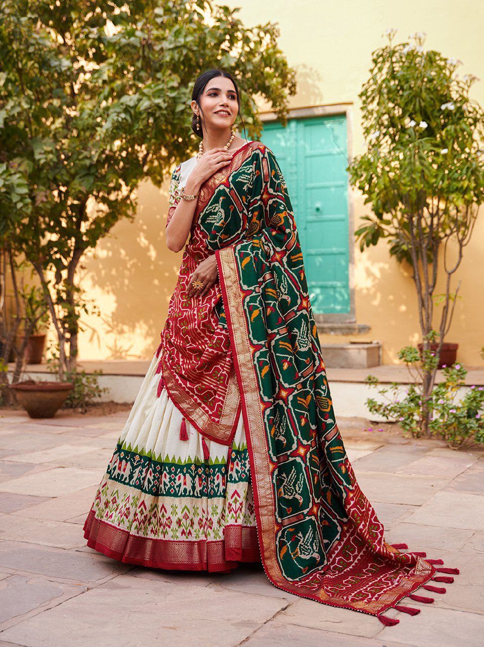 Buy Festive Ikat Patola Lehenga Set Online | Vaanya Kurtis