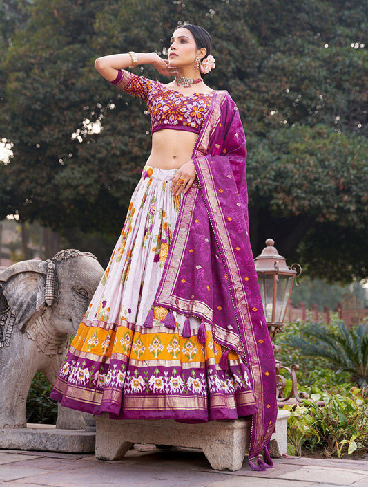 Buy Purple Ikat Patola Lehenga Set Online | Vaanya Kurtis