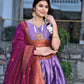 Shop Gorgeous Purple Silk Kashmiri Print Lehenga Set Online