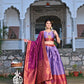 Shop Gorgeous Purple Silk Kashmiri Print Lehenga Set Online