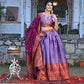 Shop Gorgeous Purple Silk Kashmiri Print Lehenga Set Online