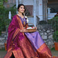 Shop Gorgeous Purple Silk Kashmiri Print Lehenga Set Online