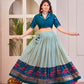 Find Gorgeous Blue Cotton Rayon Co-Ord Lehenga Set Online