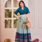 Find Gorgeous Blue Cotton Rayon Co-Ord Lehenga Set Online