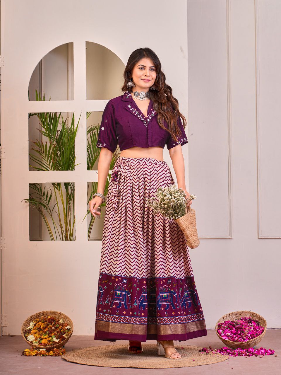 Buy Trendy Purple Co-Ord Lehenga Set Online | Vaanya Kurtis