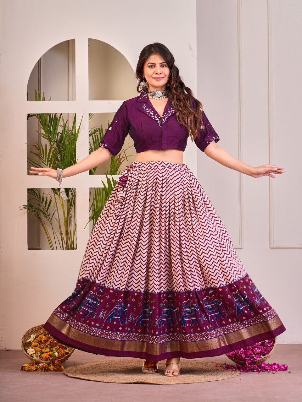 Buy Trendy Purple Co-Ord Lehenga Set Online | Vaanya Kurtis