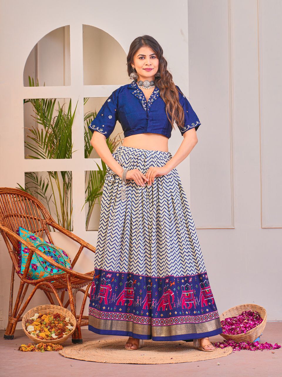 Buy Stylish Blue Co-Ord Lehenga Set Online | Vaanya Kurtis