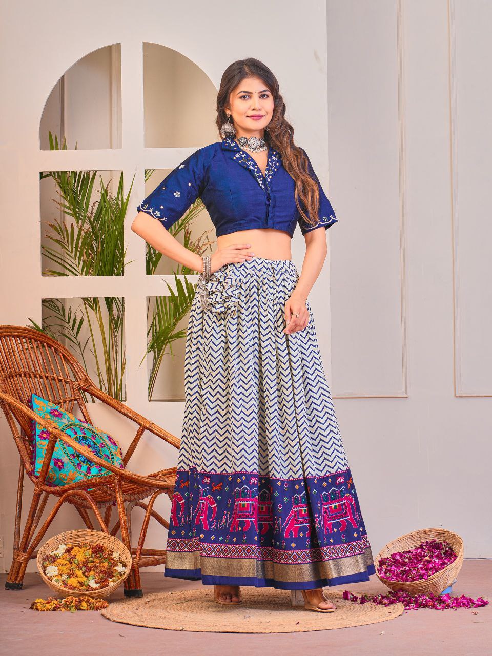 Buy Stylish Blue Co-Ord Lehenga Set Online | Vaanya Kurtis