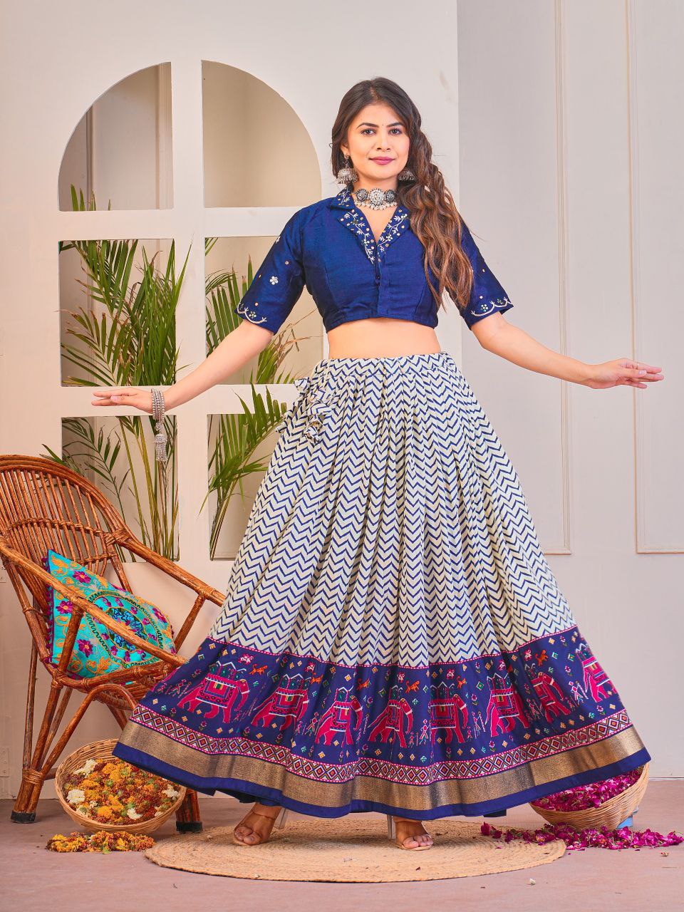 Buy Stylish Blue Co-Ord Lehenga Set Online | Vaanya Kurtis