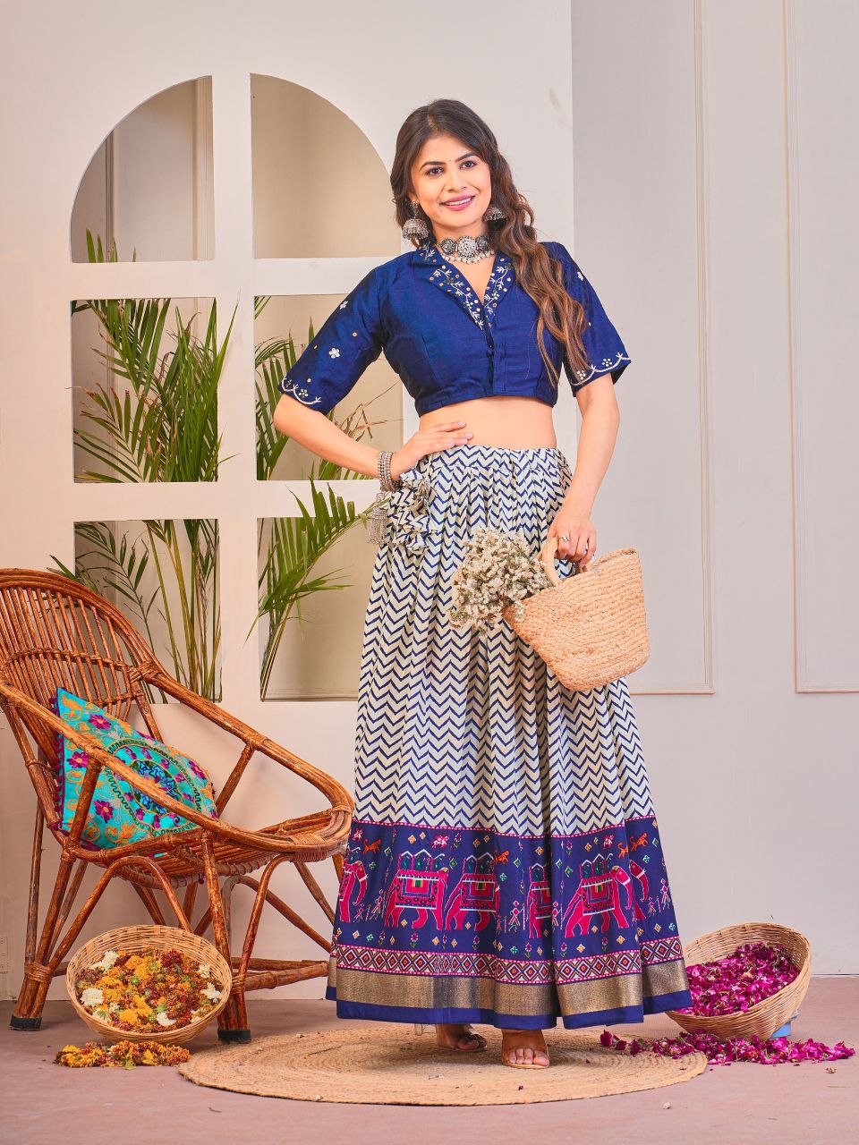 Buy Stylish Blue Co-Ord Lehenga Set Online | Vaanya Kurtis