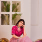 Buy Cotton Pink Co-Ord Lehenga Set Online | Vaanya Kurtis