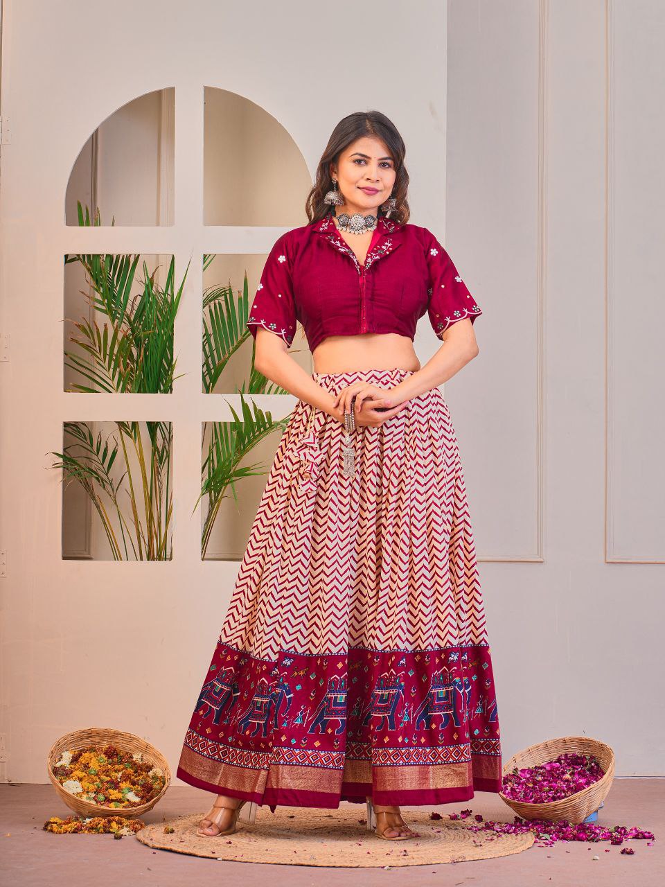 Buy Latest Cotton Co-Ord Lehenga Set Online | Vaanya Kurtis