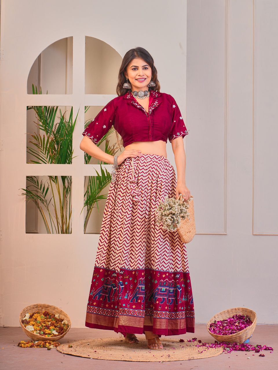 Buy Latest Cotton Co-Ord Lehenga Set Online | Vaanya Kurtis