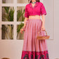 Buy Cotton Pink Co-Ord Lehenga Set Online | Vaanya Kurtis