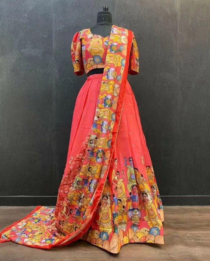 Kalamkari Lehenga Set Lehenga Vaanya Kurtis 