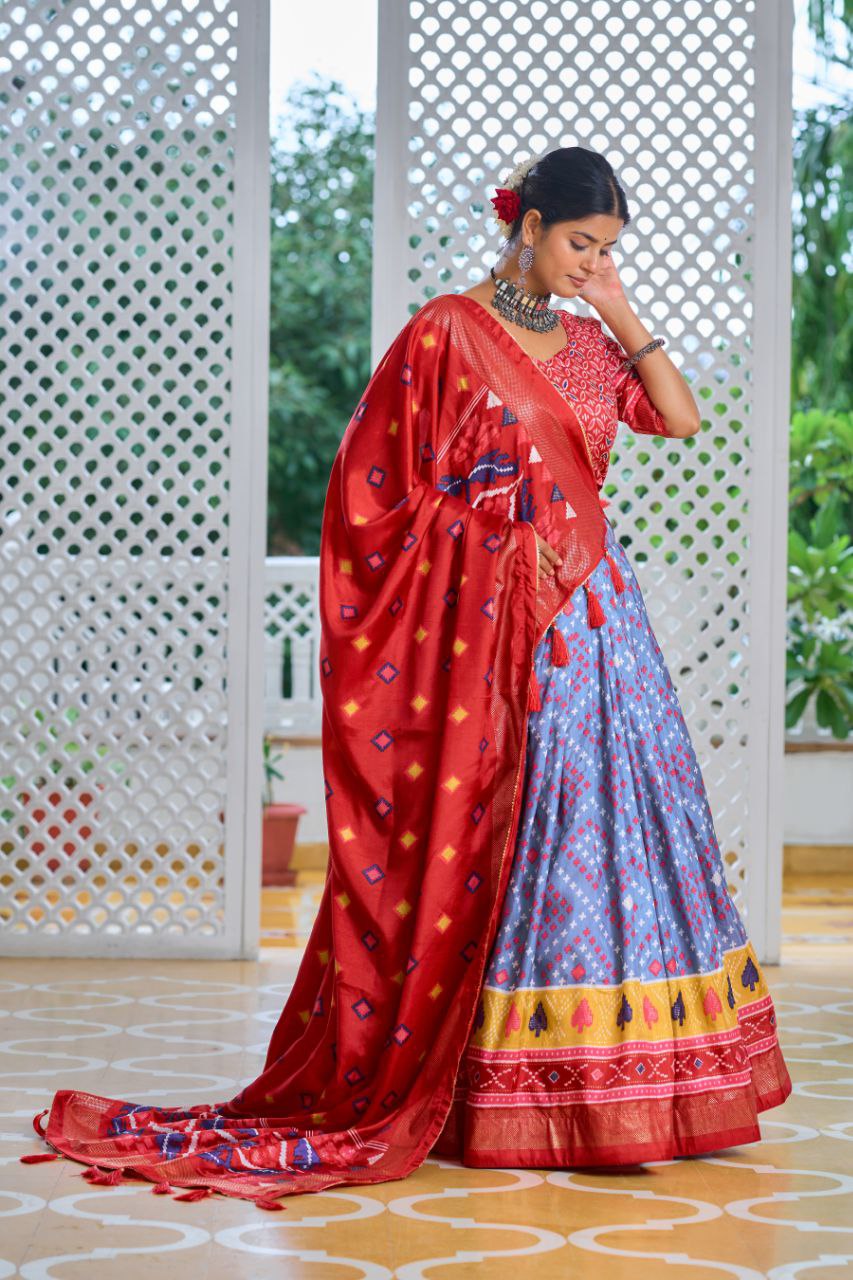 Stylish Silk Meenakari Lehanga Choli Set | Vaanya Kurtis