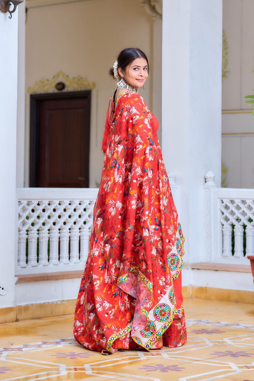 Festive Rayon Bandhani Lehenga Choli Online | Vaanya Kurtis