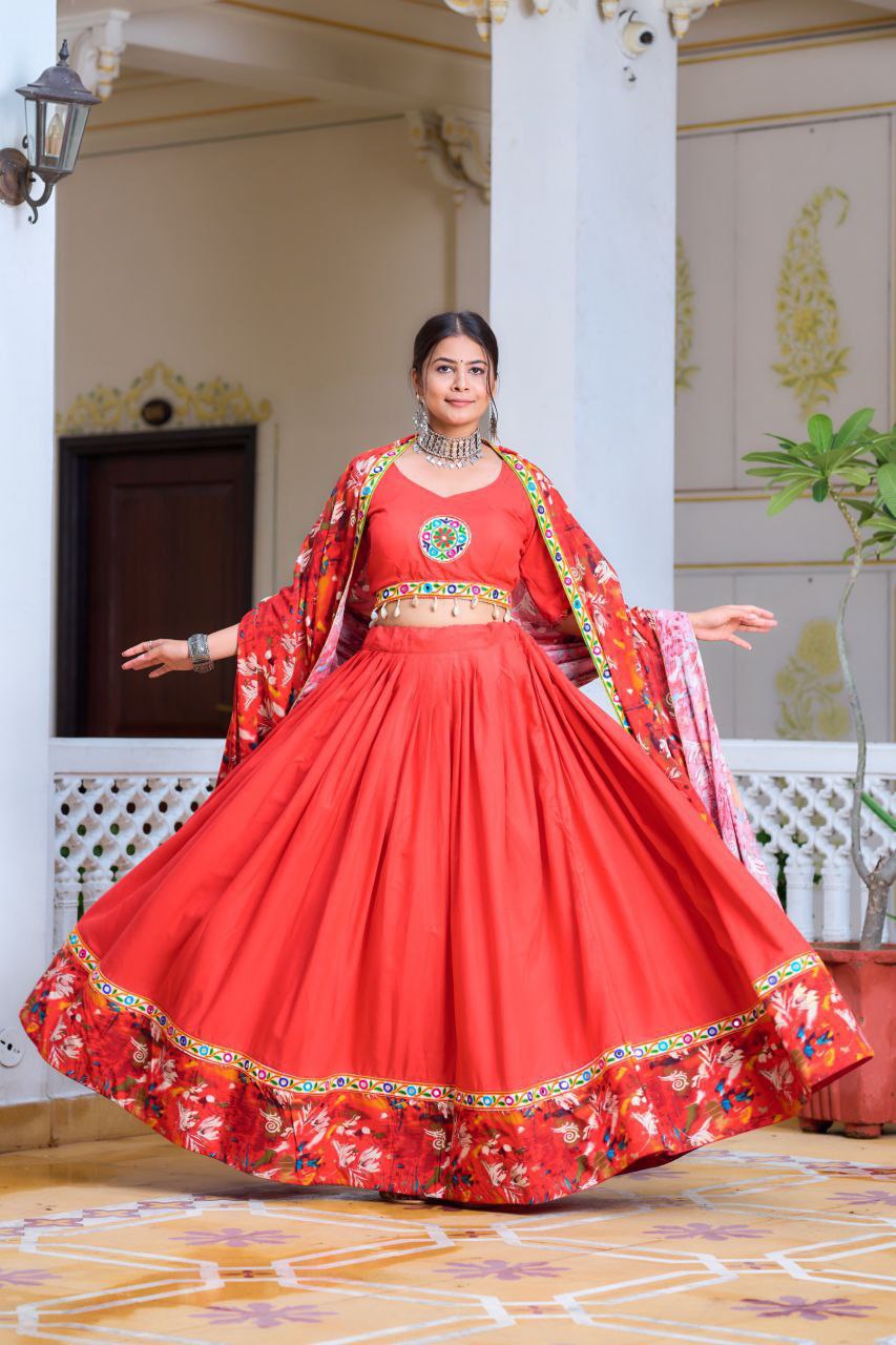 Festive Rayon Bandhani Lehenga Choli Online | Vaanya Kurtis