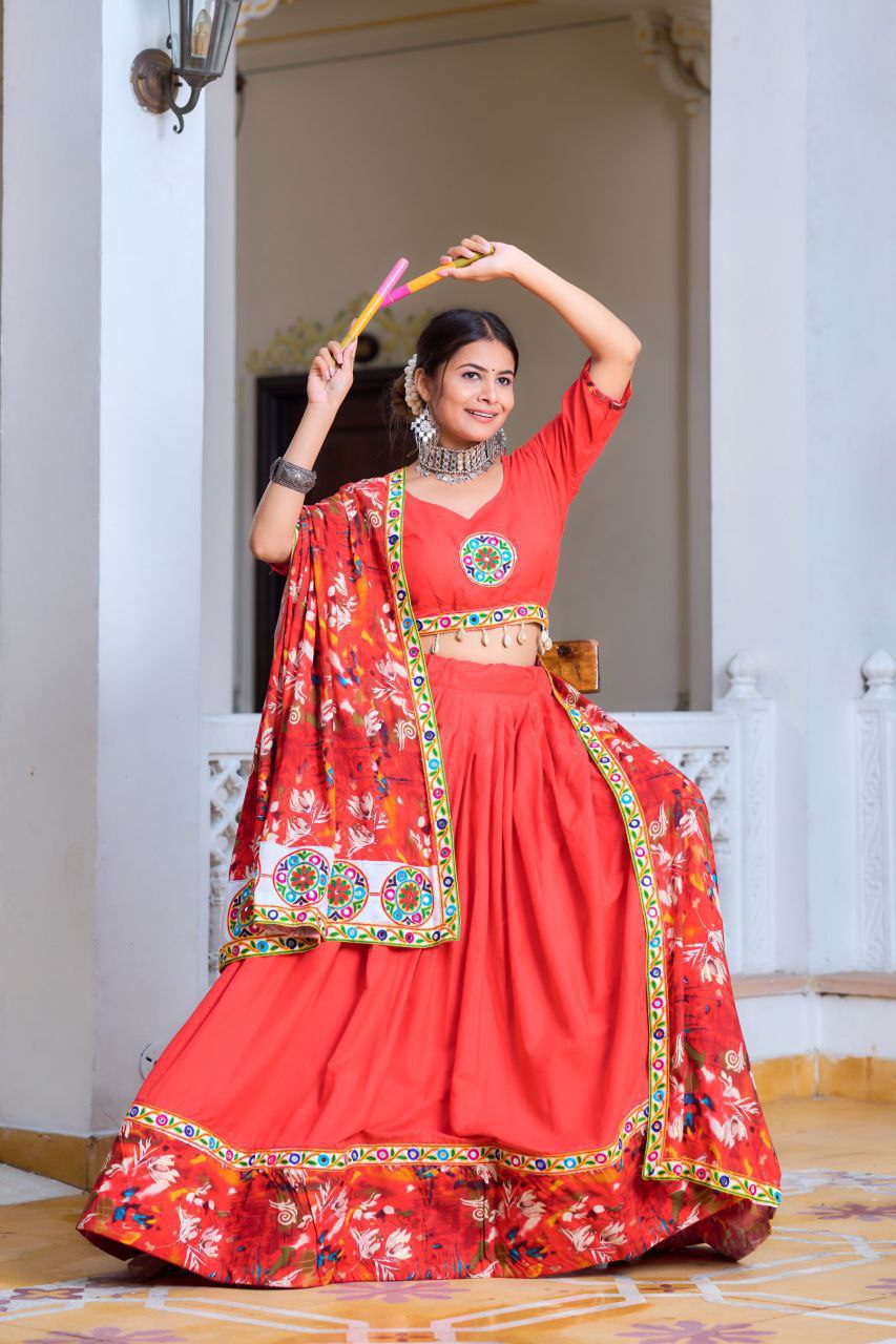 Festive Rayon Bandhani Lehenga Choli Online | Vaanya Kurtis