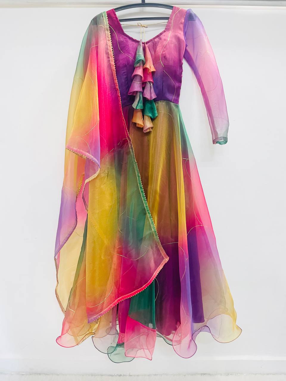 Organza Taby Silk Gown With Dupatta