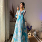 Organza Taby Silk Gown With Dupatta-Bottom.